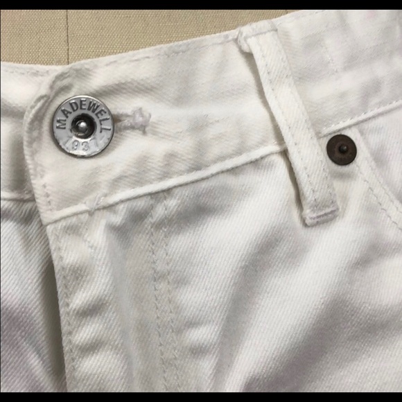 Madewell White Denim Frayed Cut Offs Size 32 - Picture 3 of 6